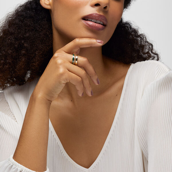 Malachite Ring, Yellow Gold